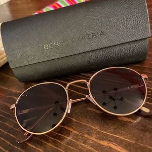 New BCBG Max Azria Round Gold Aviator Sunglasses